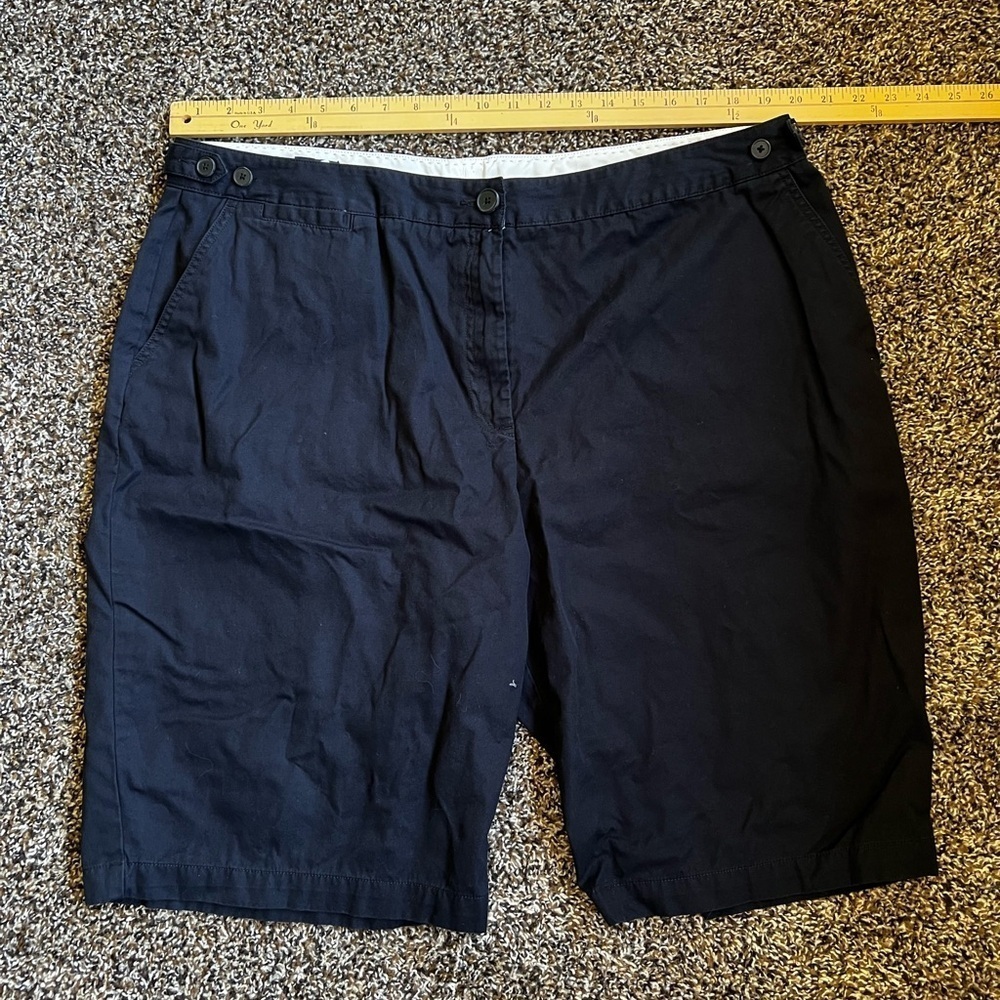 Lands' End Navy Blue Flat Front Shorts
